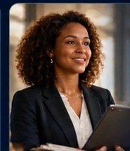 Educator holding a tablet